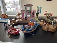 Playmobil 70279 Eisdiele am Hafen 5131 Fischkutter 4500 Haifisch Taucher m. Käfi
