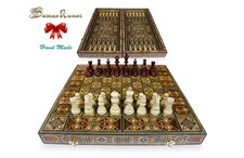 Holz Backgammon/Schach Brett