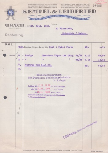 Rechnung kempel leibfried - rechnung,