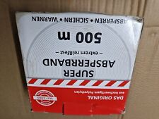 Absperrband 500 m rot weiß Flatterband Warnband, reißfest Rolle im Spenderkarton