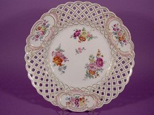 Alter Meissen Porzellan Prunkteller Durchbruchrand um 1860