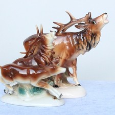 Antike Porzellan Hirsche 1920