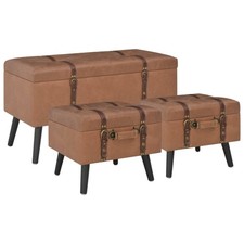 3x Hocker mit Stauraum Braun