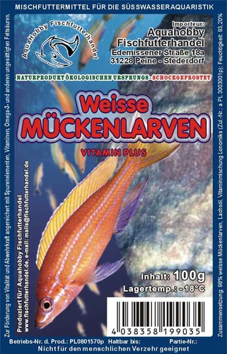 Weiße mückenlarven 100g - mückenlarven,