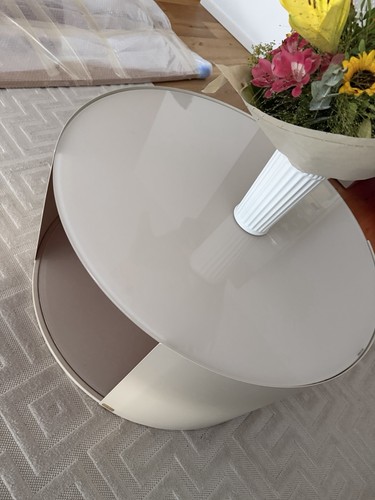 Couchtisch beige rund leger - couchtisch,