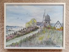 WEBER Bild Ölbild Gemälde 40x30cm Abstrakt Maritim Leinwand mit Holzrahmen