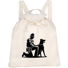 Canvas-Rucksack / Rucksack "Polizei Hundeführer kniend" (RK00042507)