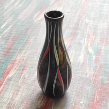 Schwarzglas Vase schwarz