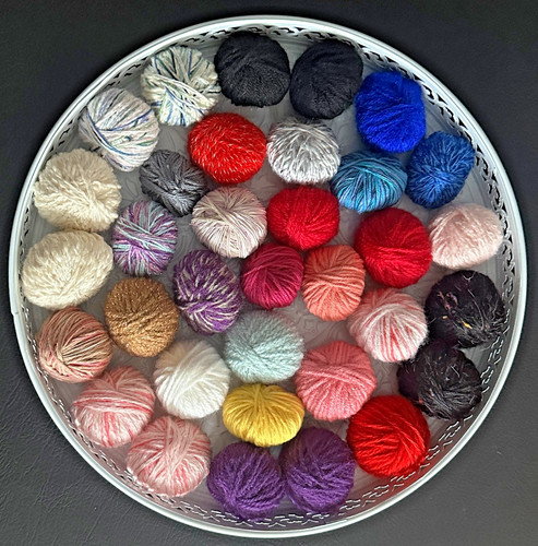 Wollreste zum basteln stricken - wollreste,