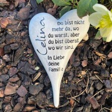 Grabschmuck herz schmal grau - grabschmuck,