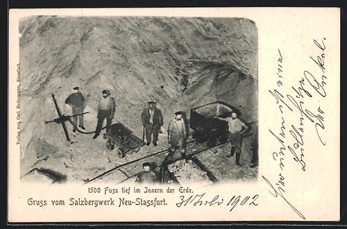 Stassfurt salzbergwerk - ak, stassfurt,