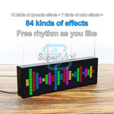 LED Light Music Spectrum Clock Voice Rhythm Car Audio Level Indicator VU Meter