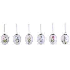 kleine Porzellan Deko Ostereier Blumen 7.5 cm hoch - Osterdeko Set zu Aufhängen