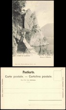 Ansichtskarte Gandria-Lugano Rocca di Gandria Frau Kiepe 1911