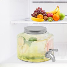 Getränkespender Wasserspender Glas Zapfhahnflasche mit Zapfhahn und Deckel 2.8L