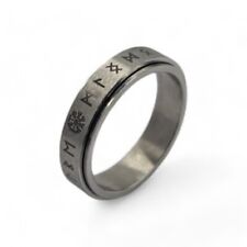 Anti Stress Ring. Drehbarer Ring mit Runen silber Anxiety Ring drehbar