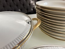 Geschirrset Vintage, weiß, Gold, grau, 50er/60er Jahre, Fa. Winterling