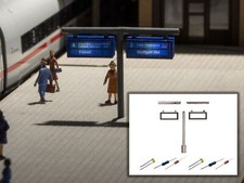 MU N-A00479 - Moderne Zugzielanzeiger Doppelter Ausleger - Spur N - NEU