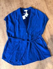 American Vintage lange Wickel- Bluse Kurzarm Kobalt Blau M/L Holi139TE17 Neu