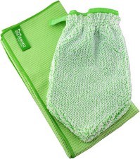 Jemako® 2er Set in grün 1 Handschuh + 1  Trockentuch 40 x 45 cm