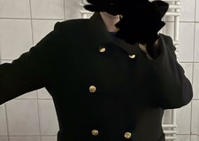 Schwarzer Mantel Gr.46 Aus Woolblend Wollmantel Wintermantel Mantel