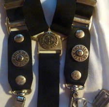 Uncle Sam Hosenträger schwarz selten Sammlerstück robust Clips Größe M