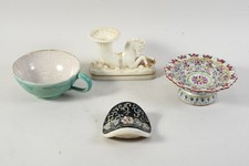 P45R63- Konvolut Porzellan Keramik teils Asiatika teils handbemalt ua Fußschale