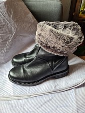 Slouch Boots Stiefel mit Fake Fell 37 Schwarz Gebraucht Sehr Guter Zustand