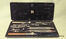 Antiker Zirkelkasten Reißzeug E.O. Richter & Co Präcision GDR Kopernikus VII