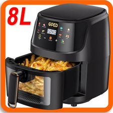 Heißluftfritteuse mit Sichtfenster 8L AirFryer Fritteusen Heißluft Ofen Friteuse