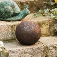 Garten Deko Kugel aus Terracotta braun 3fach glasiert, Balkon Terrasse Figur