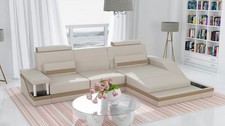 Ecksofa Garnitur Leder Textil