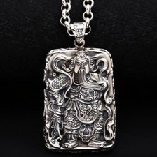 I07 Anhänger Guan Gong Guan Yu Silber 925 chinesischer General Mythologie