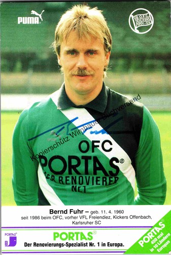 Original autogramm bernd fuhr - bernd,