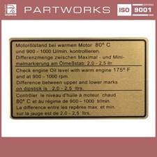 Sticker engine oil level for