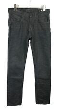 Kuyichi Rick Slim 138 Back IN Black Herrenjeans W31/L32 Zip Fly Beschichtet Look