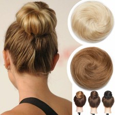 Damen Indisches Remy Echthaar Dutt Extensions Clip in Messy Bun Haarknoten Dick