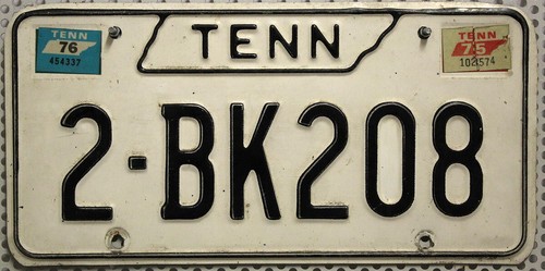 Tennessee nummernschild 1975 - tennessee,