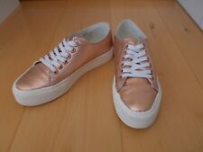 Damen Sneaker AKIRA kupfer UK4.5 Canvas 37 Plateau Schuhe Freizeit Glitzer:-))