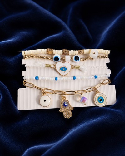 Boho evil eye hamsa armband - eye,