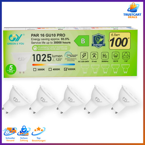 Gu10 led lampe - led, 6500k