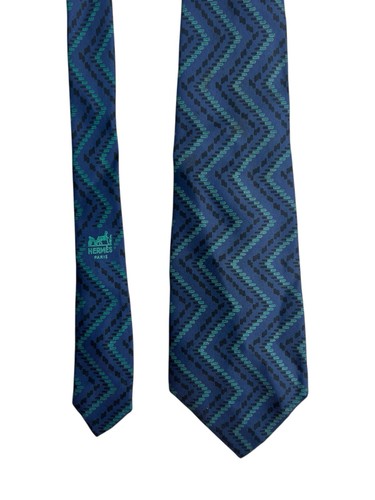 Hermès paris silk tie blue - hermès,
