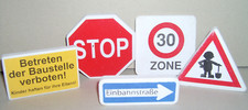 Set: 5 Verkehrszeichen: Baustelle Einbahnstraße Stop 30 Zone Betreten der Bauste