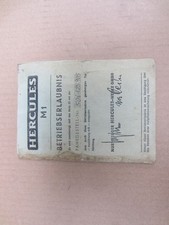 Betriebserlaubnis Hercules M 1 Mofa mit Garantieschein