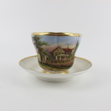 KPM Berlin Ansichtentasse Institut d. Fräulein Teschner Tasse handgemalt Antik