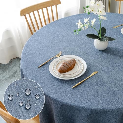 Tischdecke rund 120 blau - rund, cm