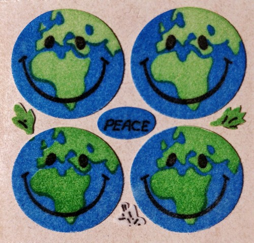 Fuzzy stoffsticker happy - fuzzy, "happy