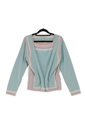 Maria Di Ripabianca Damen Strickjacke UK 16 Blau Seide mit Kaschmir Cardigan