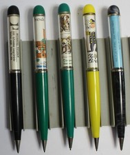 5 Stück Jumbo-Kugelschreiber aus der DDR, Werbekugelschreiber, Kuli (F38)