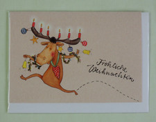 Hirsch LUSTIG Fröhliche Weihnachten Katja Jäger Klappkarten Elch hüpfen Kerzen